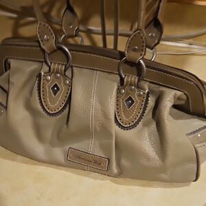 American West Taupe and Brown Shoulder Bag